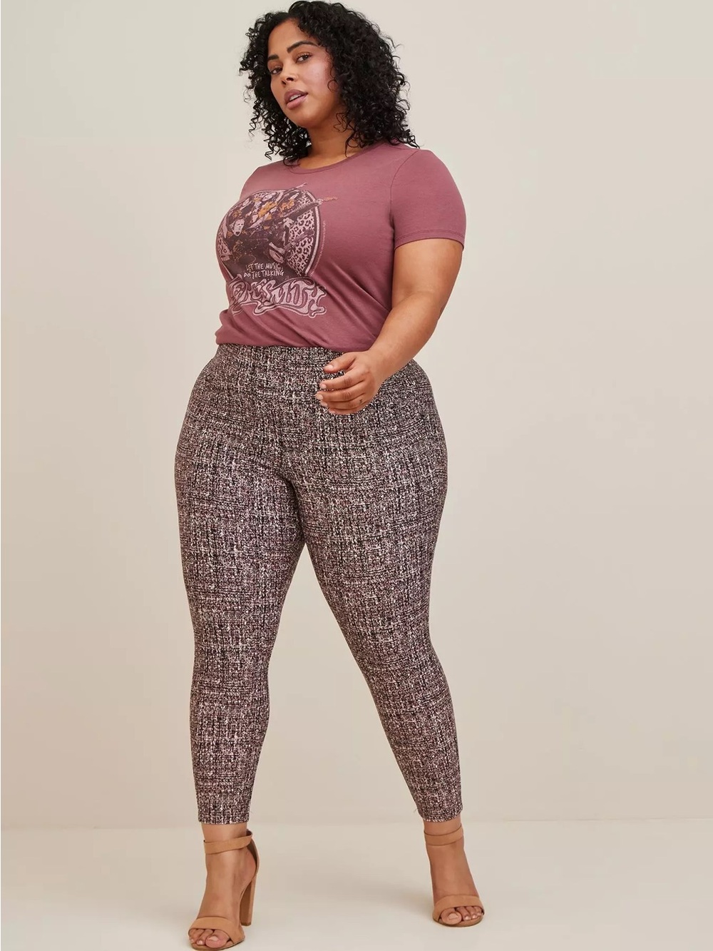 torrid Mauve Speckled Knit Ponte Leggings